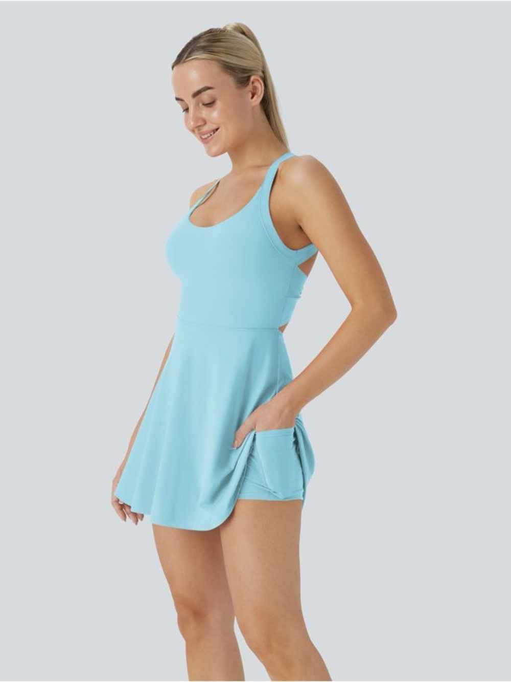 SoftlyZero™ Airy Backless Twisted Cool Touch Dance Active Dress-Easy Peezy - Picture 2 of 13